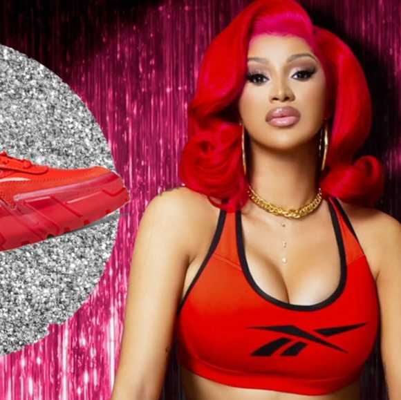 cardi b red reebok